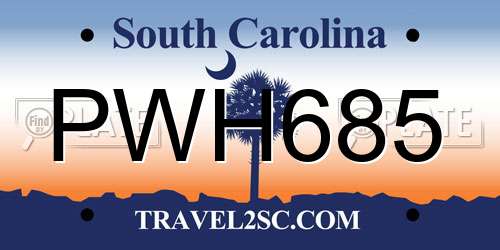 PWH685 South Carolina License Plate