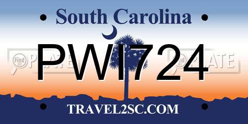 PWI724 South Carolina License Plate