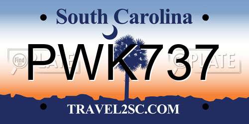 PWK737 South Carolina License Plate