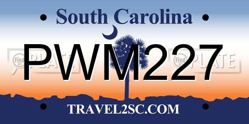 PWM227 South Carolina License Plate
