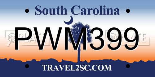PWM399 South Carolina License Plate