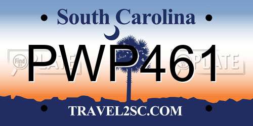 PWP461 South Carolina License Plate