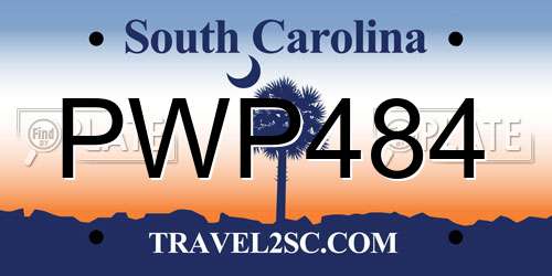 PWP484 South Carolina License Plate