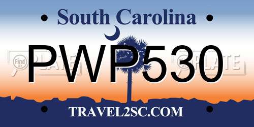 PWP530 South Carolina License Plate