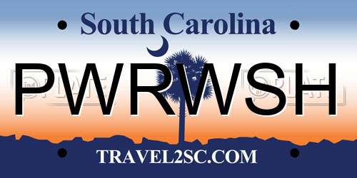 PWRWSH South Carolina License Plate