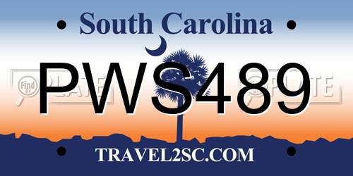 PWS489 South Carolina License Plate