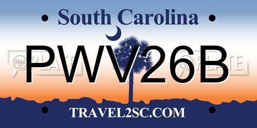 PWV26B South Carolina License Plate