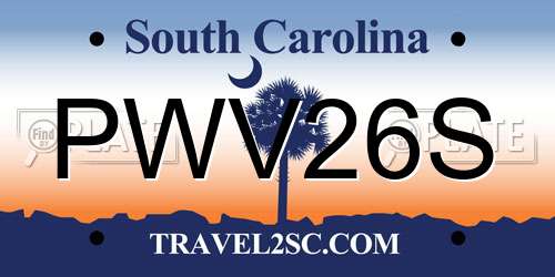 PWV26S South Carolina License Plate