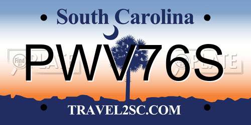 PWV76S South Carolina License Plate