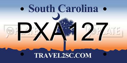 PXA127 South Carolina License Plate
