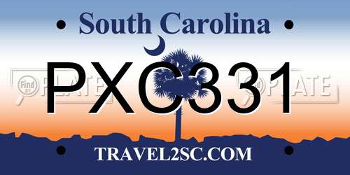 PXC331 South Carolina License Plate