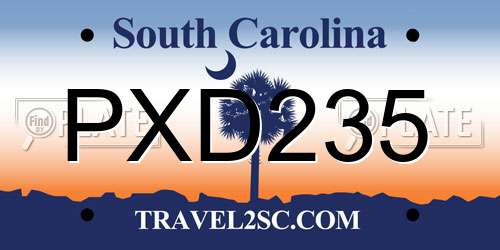 PXD235 South Carolina License Plate