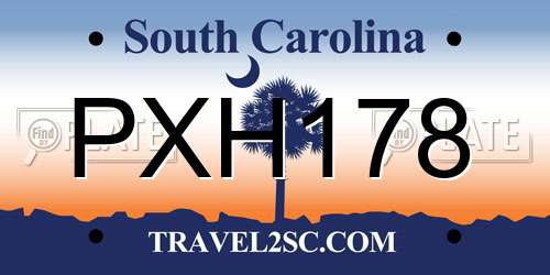 PXH178 South Carolina License Plate