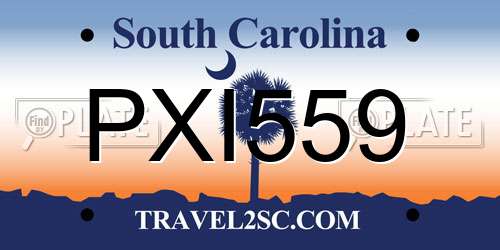 PXI559 South Carolina License Plate