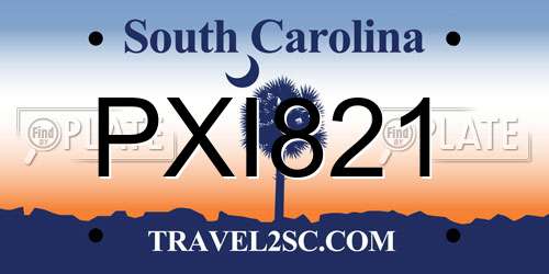 PXI821 South Carolina License Plate