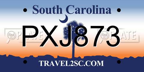 PXJ873 South Carolina License Plate