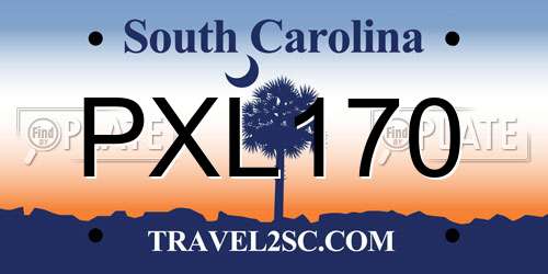 PXL170 South Carolina License Plate