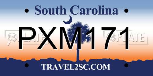 PXM171 South Carolina License Plate