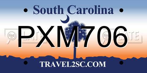 PXM706 South Carolina License Plate