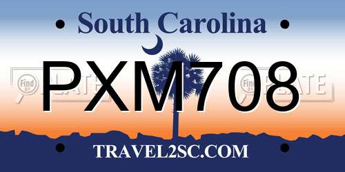 PXM708 South Carolina License Plate