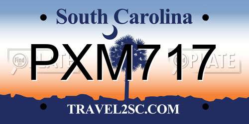 PXM717 South Carolina License Plate