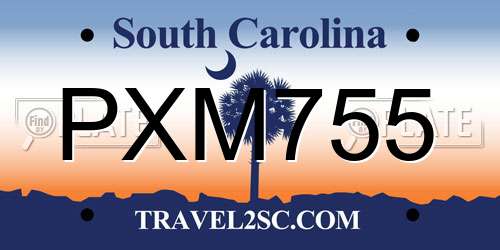 PXM755 South Carolina License Plate