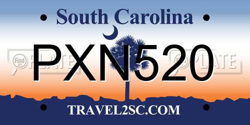 PXN520 South Carolina License Plate