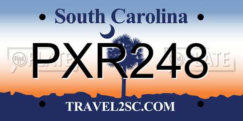 PXR248 South Carolina License Plate