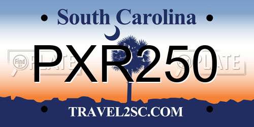 PXR250 South Carolina License Plate