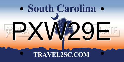 PXW29E South Carolina License Plate