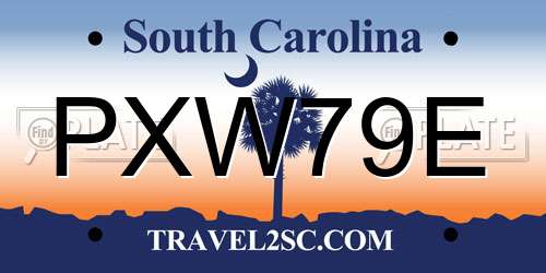 PXW79E South Carolina License Plate