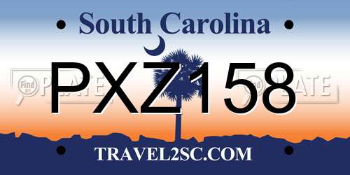 PXZ158 South Carolina License Plate