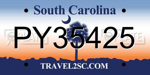 PY35425 South Carolina License Plate