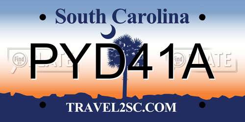 PYD41A South Carolina License Plate