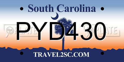 PYD430 South Carolina License Plate