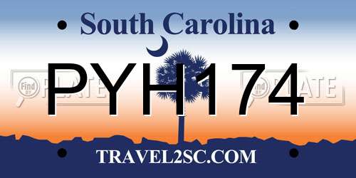 PYH174 South Carolina License Plate