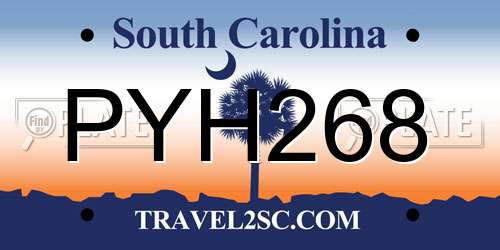 PYH268 South Carolina License Plate