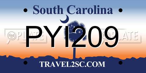 PYI209 South Carolina License Plate