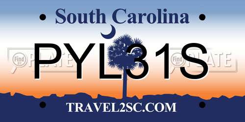 PYL31S South Carolina License Plate