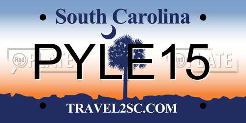 PYLE15 South Carolina License Plate