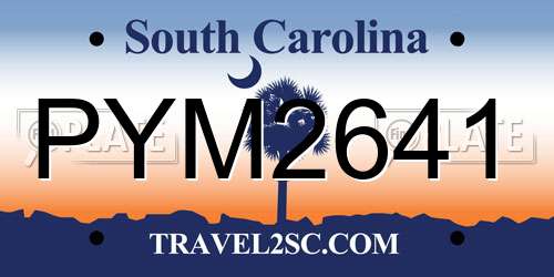 PYM2641 South Carolina License Plate