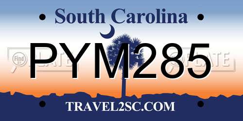 PYM285 South Carolina License Plate