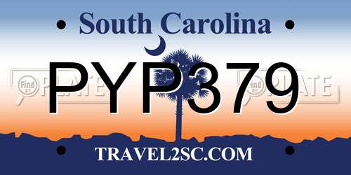 PYP379 South Carolina License Plate