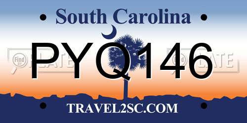 PYQ146 South Carolina License Plate