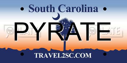 PYRATE South Carolina License Plate