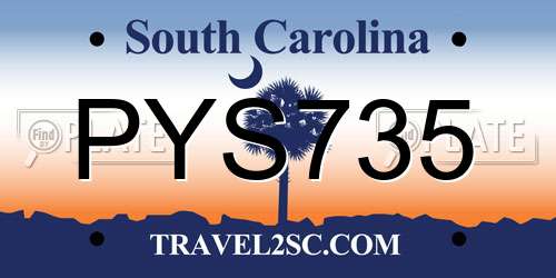 PYS735 South Carolina License Plate