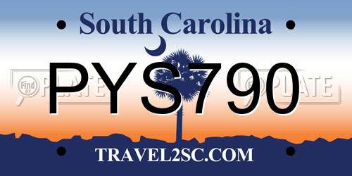 PYS790 South Carolina License Plate