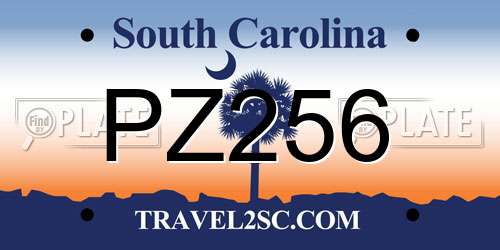 PZ256 South Carolina License Plate