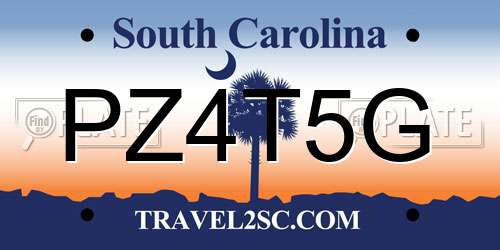 PZ4T5G South Carolina License Plate