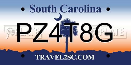 PZ4T8G South Carolina License Plate